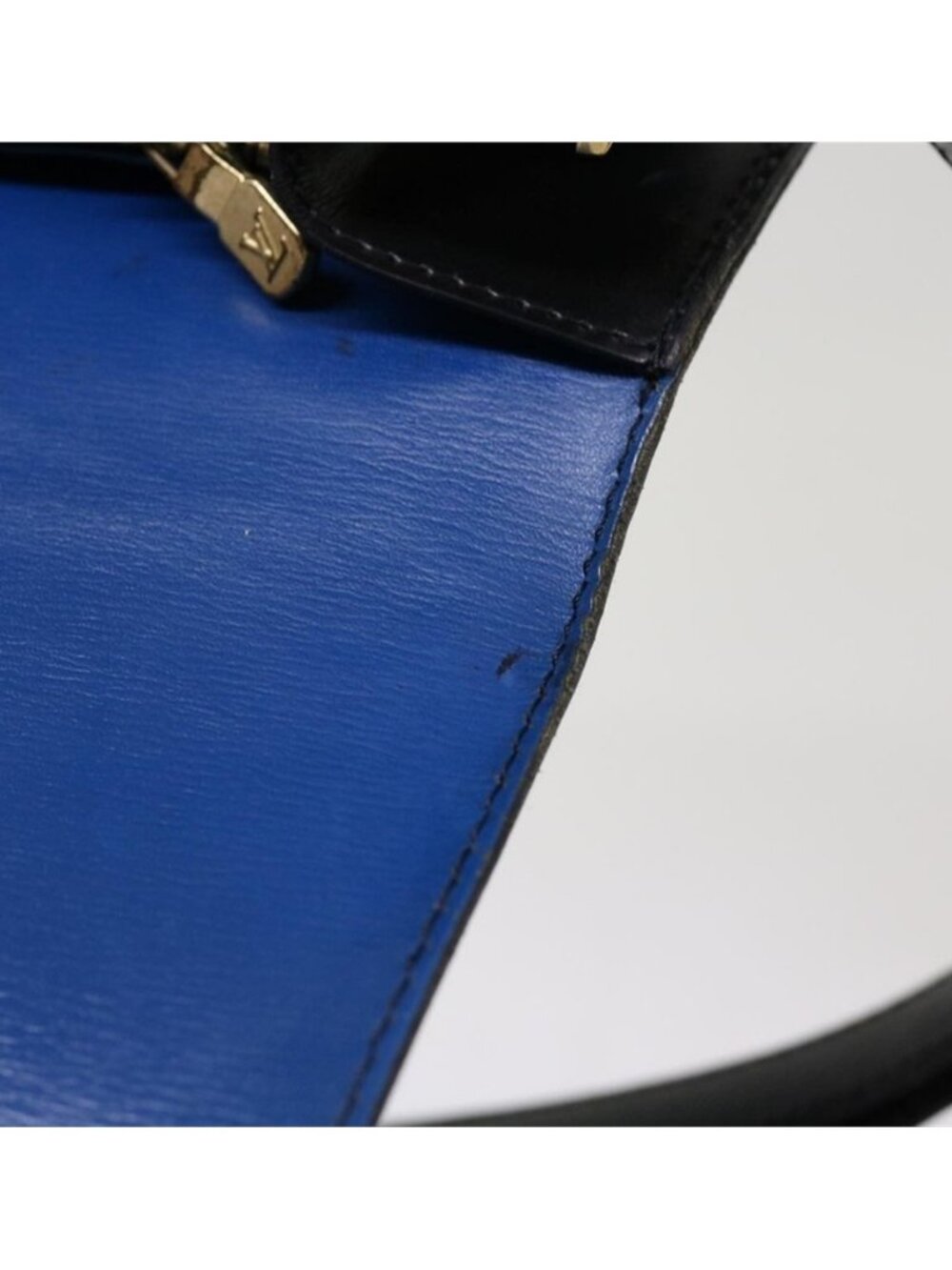 Authentic LOUIS VUITTON Epi Bicolor Free Run Shoulder Bag Black Blue M52415 LV - Picture 15 of 16